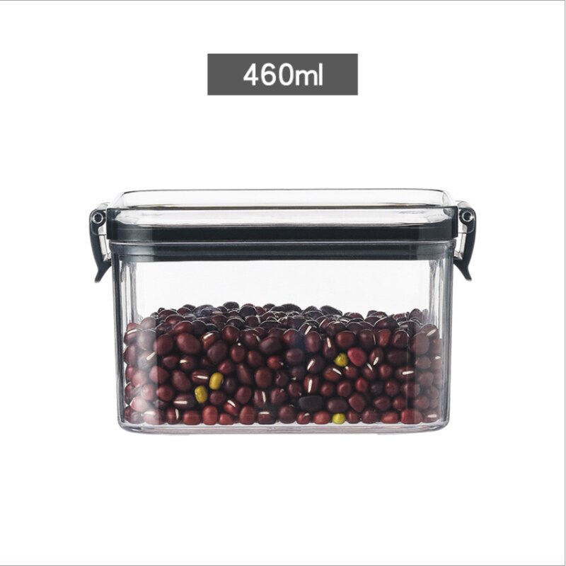 Food Storage Box Plastic Storage Kitchen Containers Food Glass Jars For Bulk Cereals Fridge Organizer Transparent Box For Home: 460ml