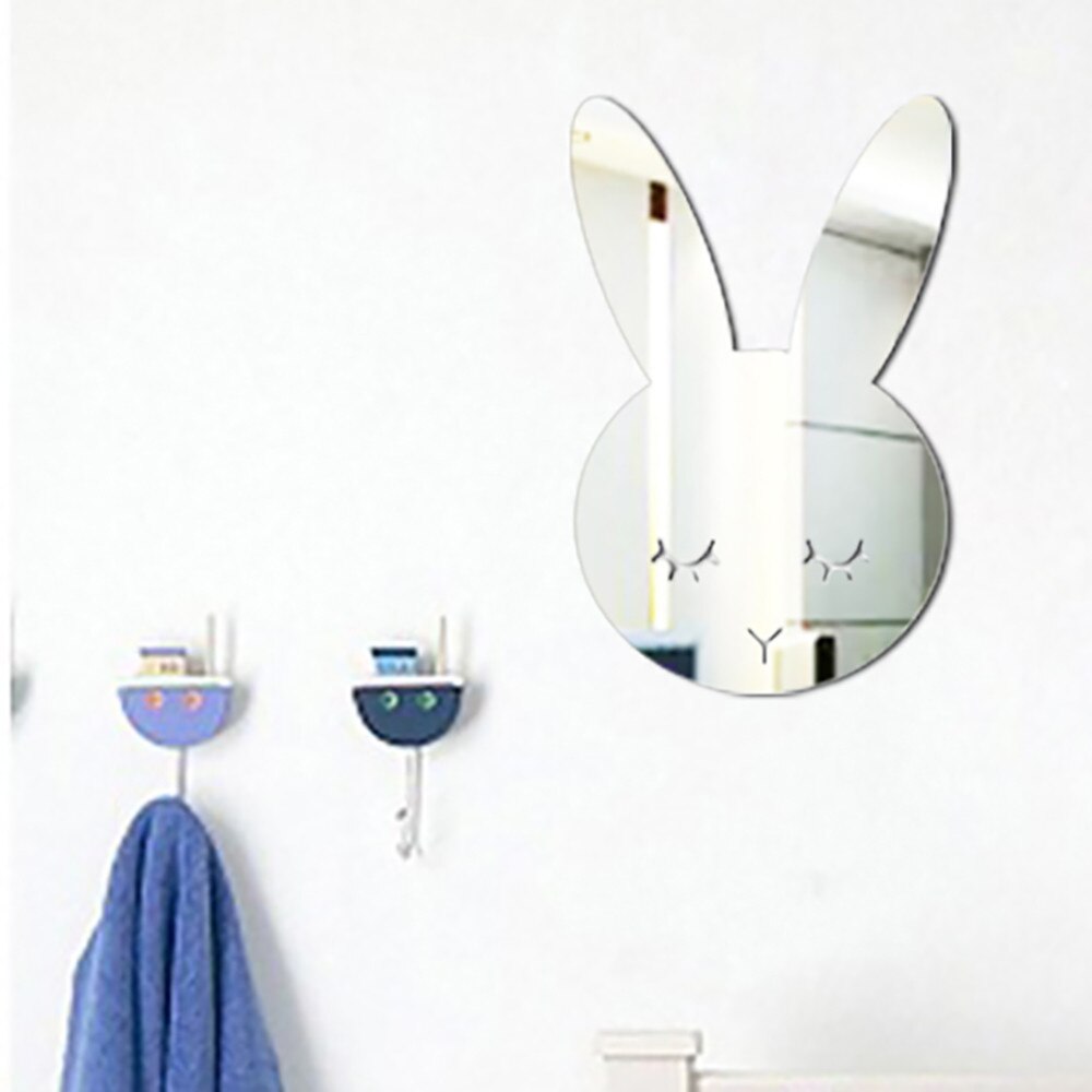 1x Nordic Silver Acrylic Mirror Cartoon Wall Camera Props Kids Room Wall Decoration decorate the children's room Add some fun