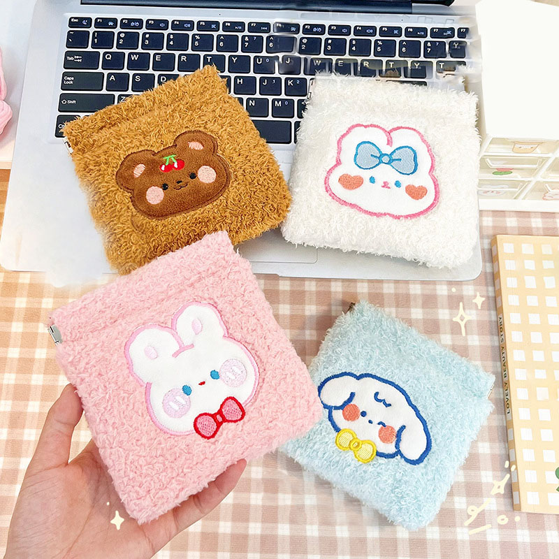 2024 Kawaii Shrapnel Small Cosmetic Bag Plush Storage Bag Cute Women Girl Lipstick Make Up Holder Bag Pouch for Gift Girl: Srebrny