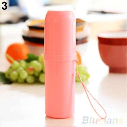 ! Convenient Travel Camping Bath Toothbrush Toothpaste Holder Cover Protect Case Box Cup 59X9: Pink