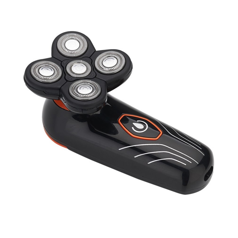 Rechargeable Waterproof Self-Care Head Shaving Razor 5-Head Waterproof Floating Shaving Blade Razor Men Electric Shaver