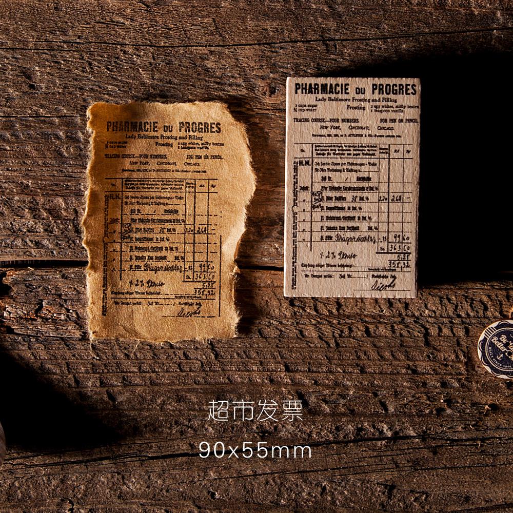 Sello decorativo Vintage Atlantic Tickets, madera para sellos de goma scrapbooking, papelería, bricolaje, sello estándar para manualidades: 7