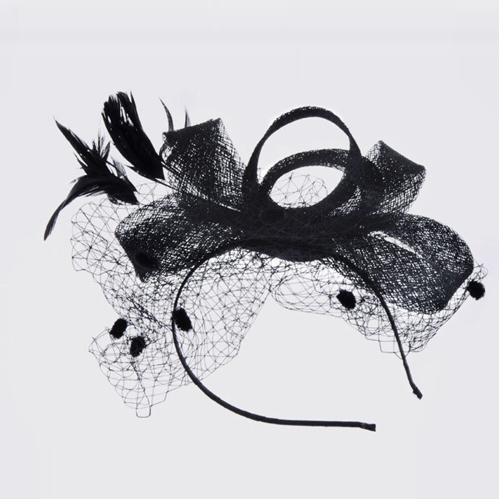 Häät hattu naisille kaunis fascinator mesh hattu nauhat höyhenet erityinen juhlahattu