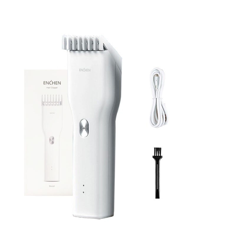 ENCHEN Boost Electric Hair Clippers Trimmers Men Cordless Rechargeable Ceramic Blade Barber Hair Cutter Machine: White