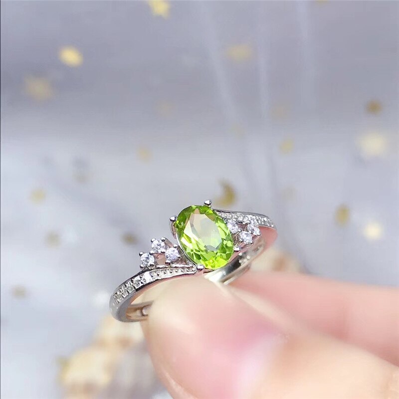 LeeChee peridoto naturale anello reale 925 argento sterlina del solido gioielli per le donne del regalo di anniversario verde gemstonge libera la nave