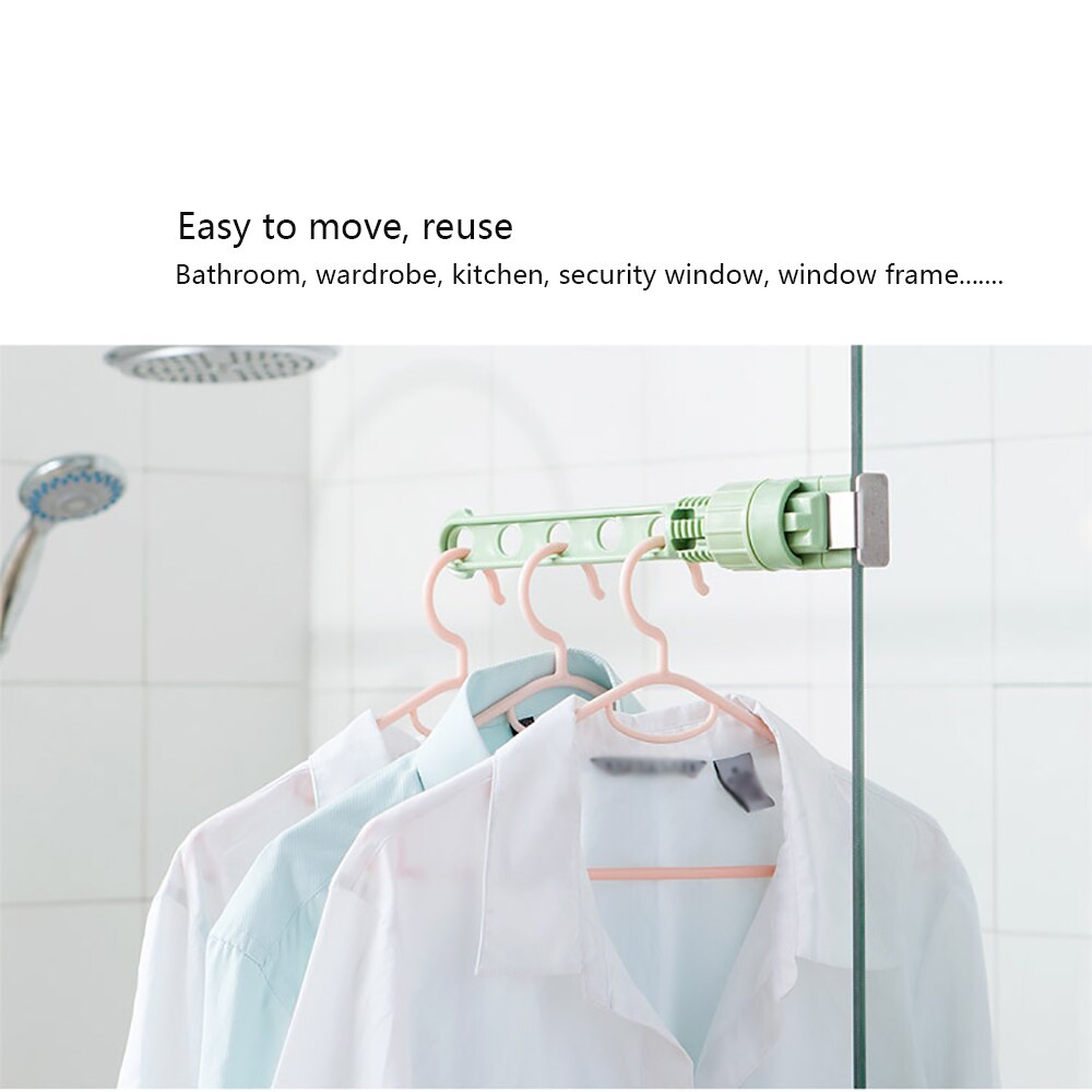 Windows Hanger Hooks Balcony Racks 5-Hole Plastic Hanger Doors Travel Clothes Hanging Rod Indoor Storage Cloth Hanger