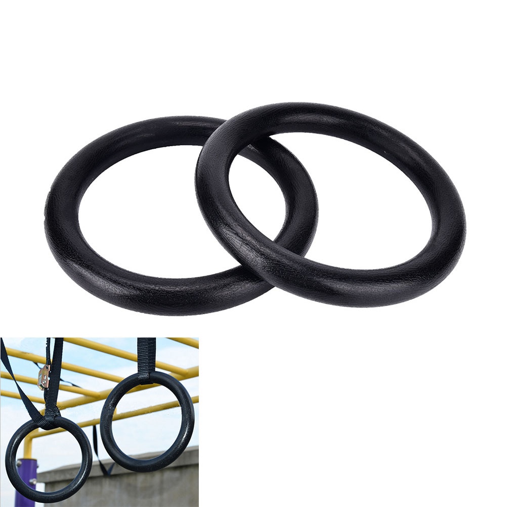 2Pcs ABS ring Portable Crossfit Gymnastics Rings Gym Shoulder Strength Home Fitness Training Equipment