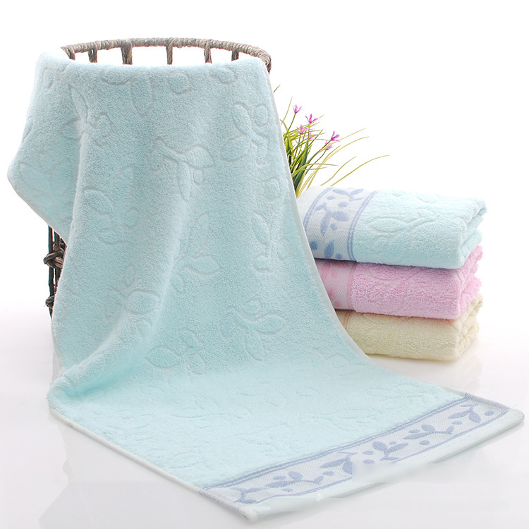 - 1pc 33*73cm Cotton Hand Towel Face Wash Cloth Dyed Plain Satin Jacquard ultra soft and absorbent Magic Towel: Blue