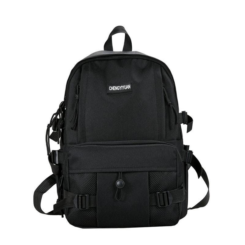 Mode Nylon Rugzak Eenvoudige Dames Rugzakken Leisure Grote Capaciteit Student Schooltas: Black