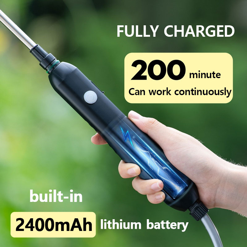 High-Pressure Portable Electric Gardening Sprayer with 3 Mist Nozzles 2400mAh USB Rechargeable Watering Garden Irrigation Tool