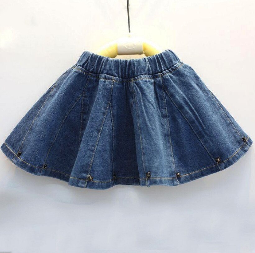 Zomer Lente Baby Meisjes Denim Rokken Kinderen Jean Rok Schattige Baby Kids Rivet Mini Rokken Peuter Kleding 2T-11T