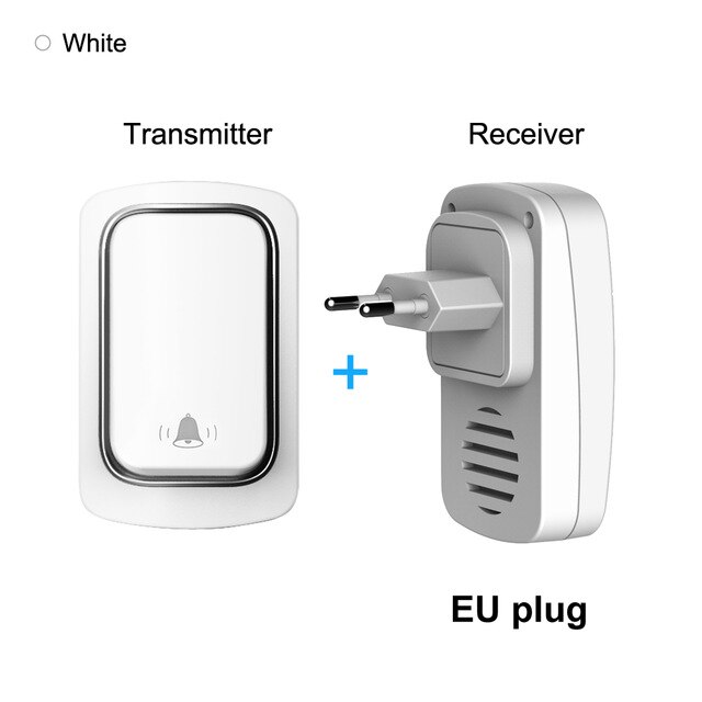 AVATTO Wireless Doorbell，No Battery Required，US EU UK Plug, IP68 Waterproof Welcome Bell Home Door Bell Smart Home Security: White EU WD01