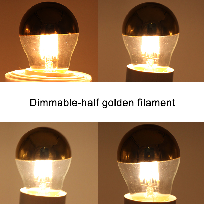 Bombilla Led Filament Lichten E27 4W 110V 220V Dimmer G45 Bubble Bal Bol Edison Sgolden Top Spiegel schaduwloze Lamp Warm Wit