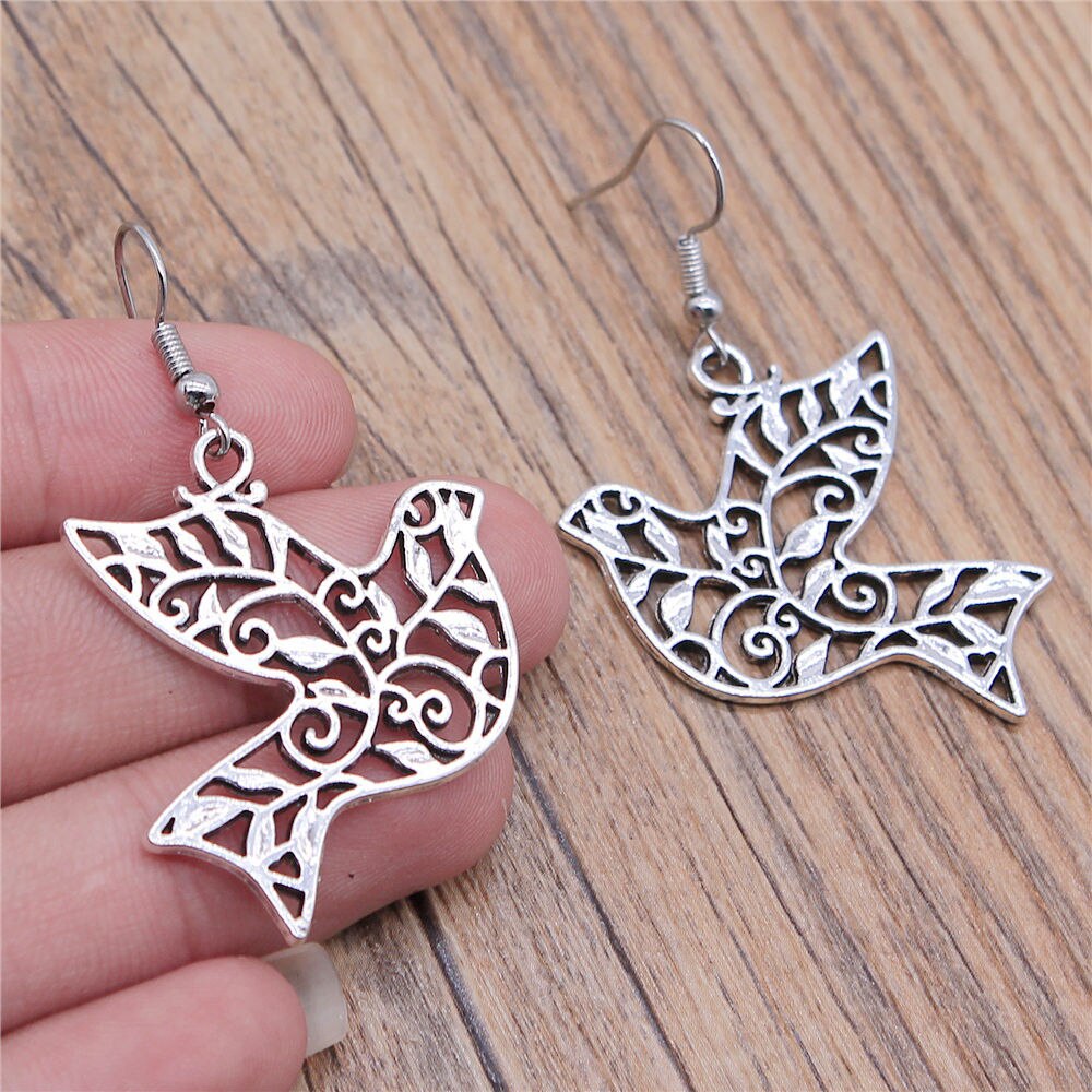 1 Paar Haak Oorbellen Phoenix Earring Connector Earring Voor Vrouwen Dangle Earring: 36x32mm