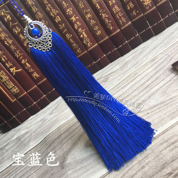 16cm DIY jewelry accessories Artificial silk Tassel Car accessories Sided Zinc alloy With beads fringed tassel