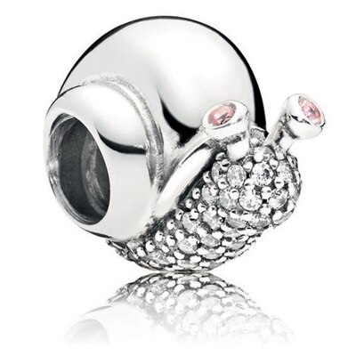 NUOVO 2018 NUOVO 100% 925 Sterling Silver Charm Bead Piercing Lumaca di Cristallo Del Cuore Donne Europeo Adatto FAI DA TE Braccialetto di Fabbrica: 4