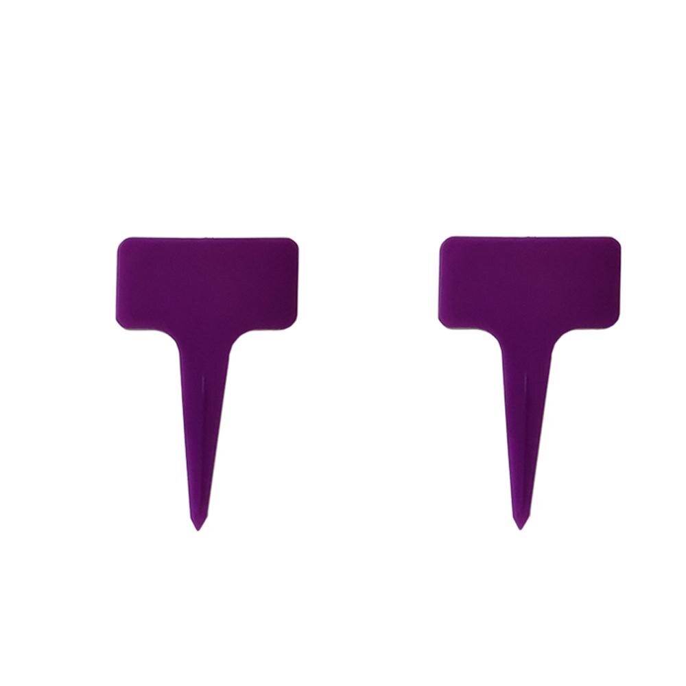 100 sztuk T kształt wodoodporna etykieta ogrodnictwo wysokiej jakości pcv z tworzywa sztucznego roślin przedszkola etykiety doniczka warzyw znacznik tagi: FIOLETOWY