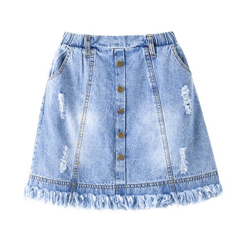 6 Tot 16 Jaar Kids & Tiener Meisjes Zomer Denim Ripped Jeans Rokken Kinderen Casual Rok Kleding: 6