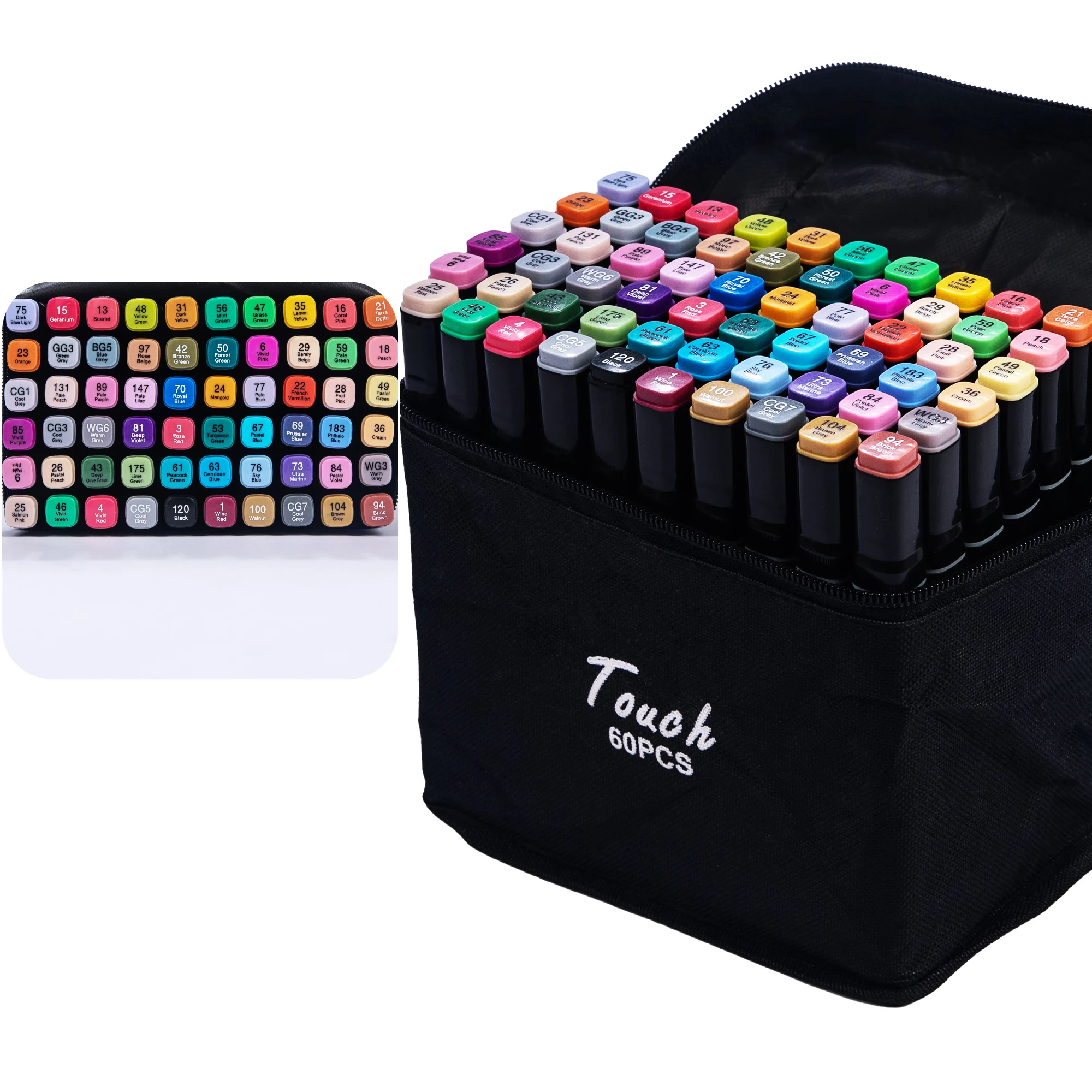 Juego de marcadores de dibujo de doble cabeza, 24-80 colores, pinceles suaves, Graffiti, Manga, boceto, Alcohol, marcador a base aceitosa, suministros de pintura