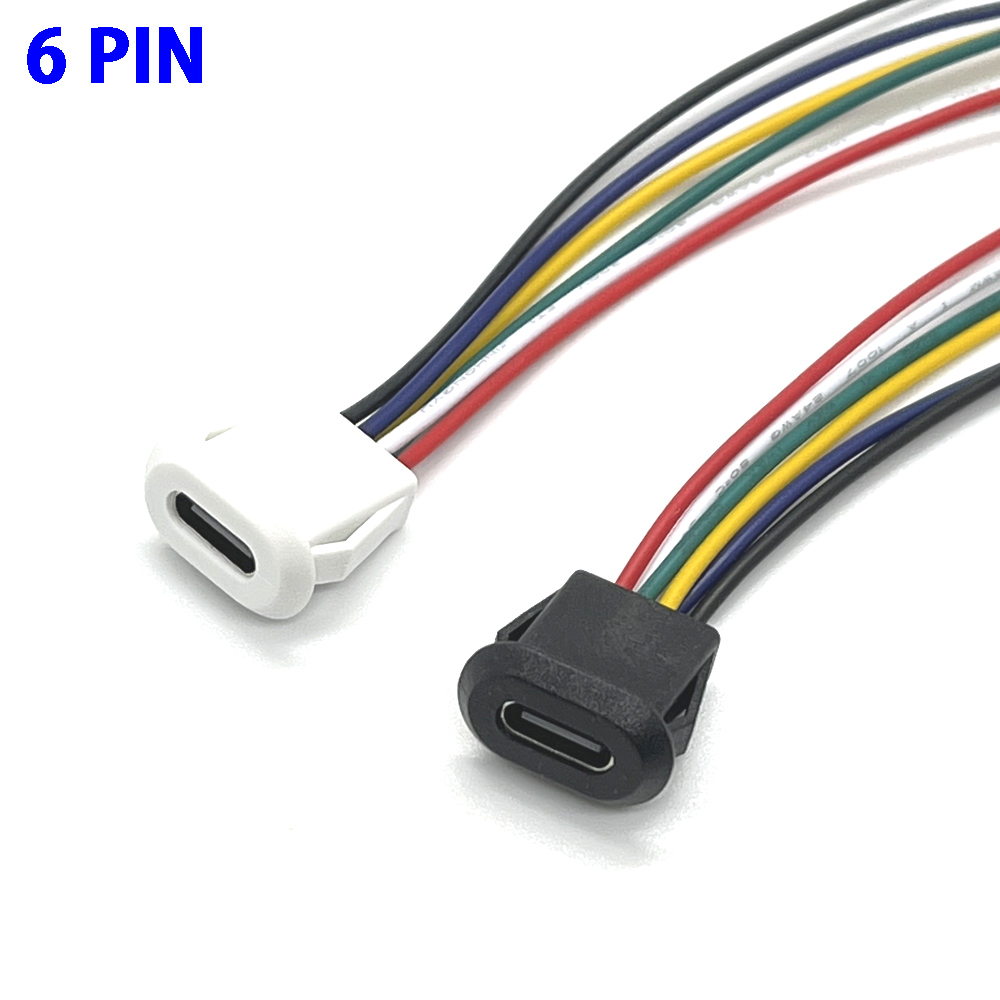 USB-Anschluss Typ C wasserdicht mit PH2.0 2-polig 4-polig 6-polig Verriegelung platte Buchse wasserdicht Hochstrom-Schnell ladebuchse