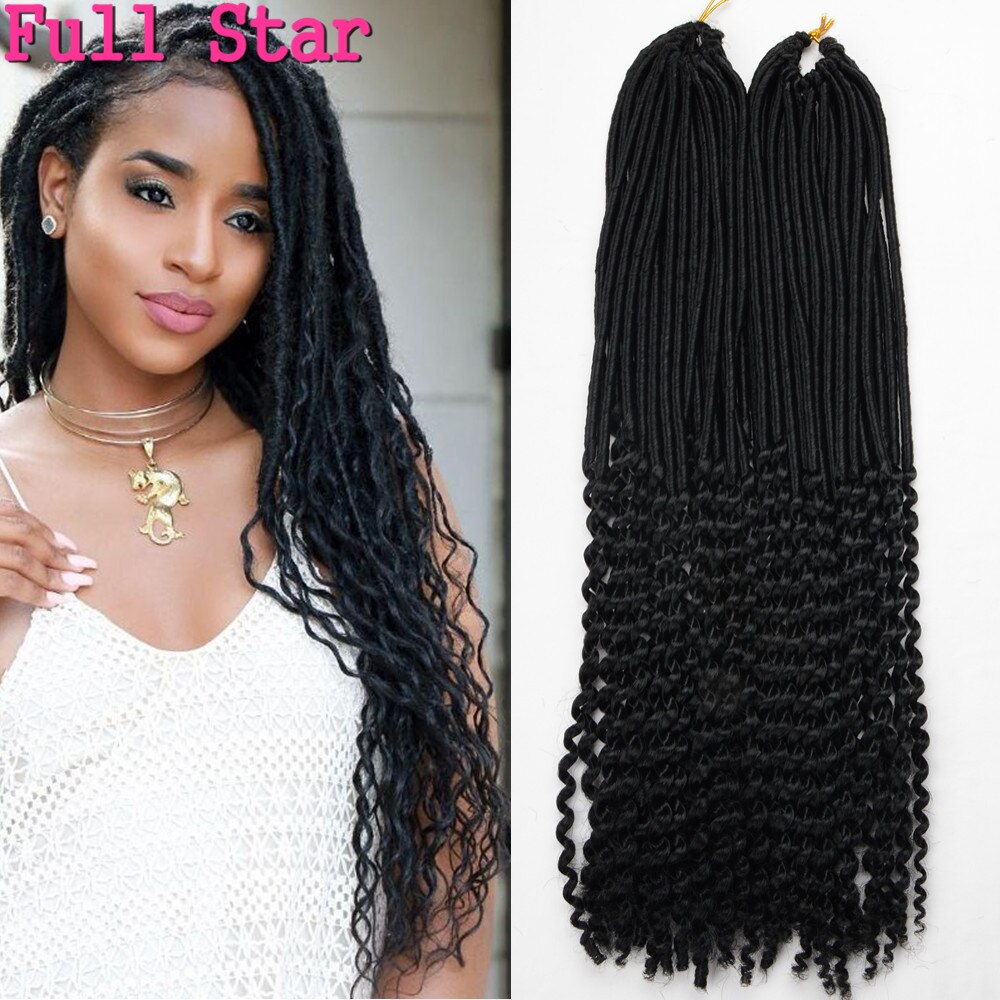 Synthetic Crochet Braid Hair Style 1-6 pack Micro Faux Locks Curly Ends Hair Extensions Full Star 100g Ombre Black Brown Color