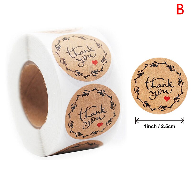 Pegatinas adhesivas con letras "Thank You'', 500 Uds., pegatinas de sellado para su pedido y pegatinas hechas a mano de 1 pulgada: A19