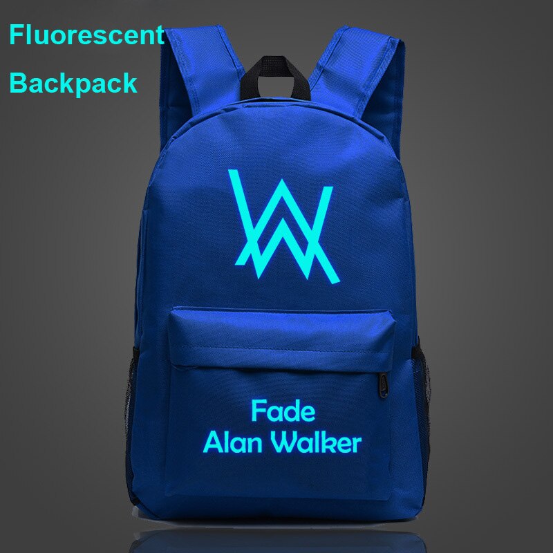 Mochila escolar fluorescente con dibujo de Alan Walker para niños y niñas, morral escolar para adolescentes,: 5322-06