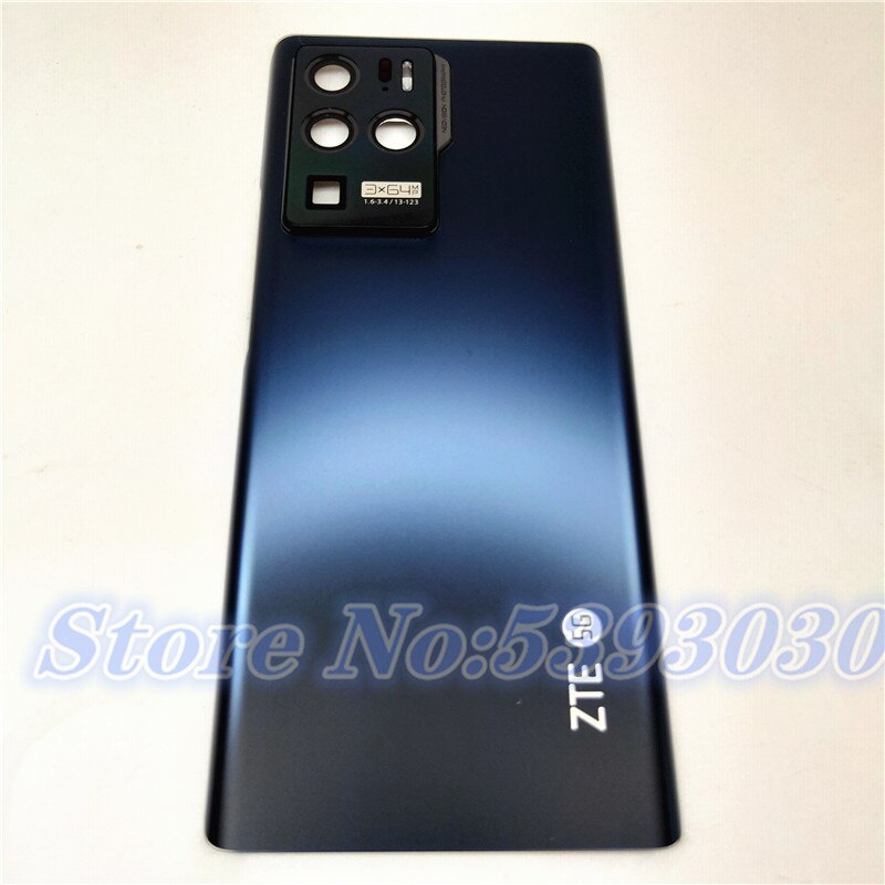 Originele Voor Zte Axon 30 Ultra Glas Back Battery Cover Reparatie Vervangen Telefoon Achterklep Case + Camera Lens: Black With camera
