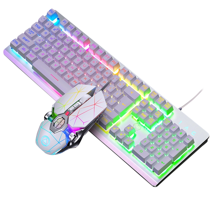 Teclado para juegos de aleación de aluminio RGB de 104 teclas y ratón para juegos RGB,: 4