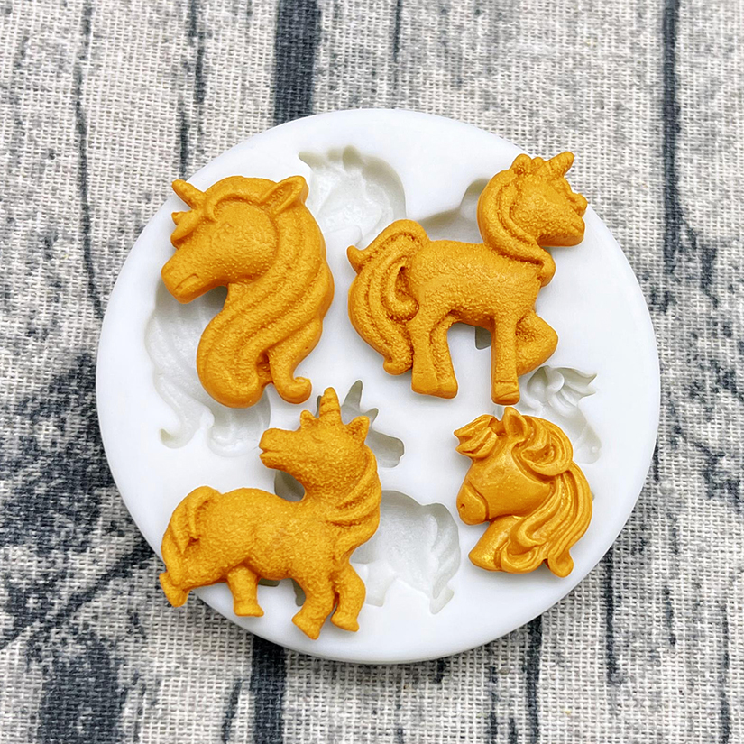 Moule de cuisson de Cupcake en Silicone licorne, outils de décoration de gâteaux Fondant
