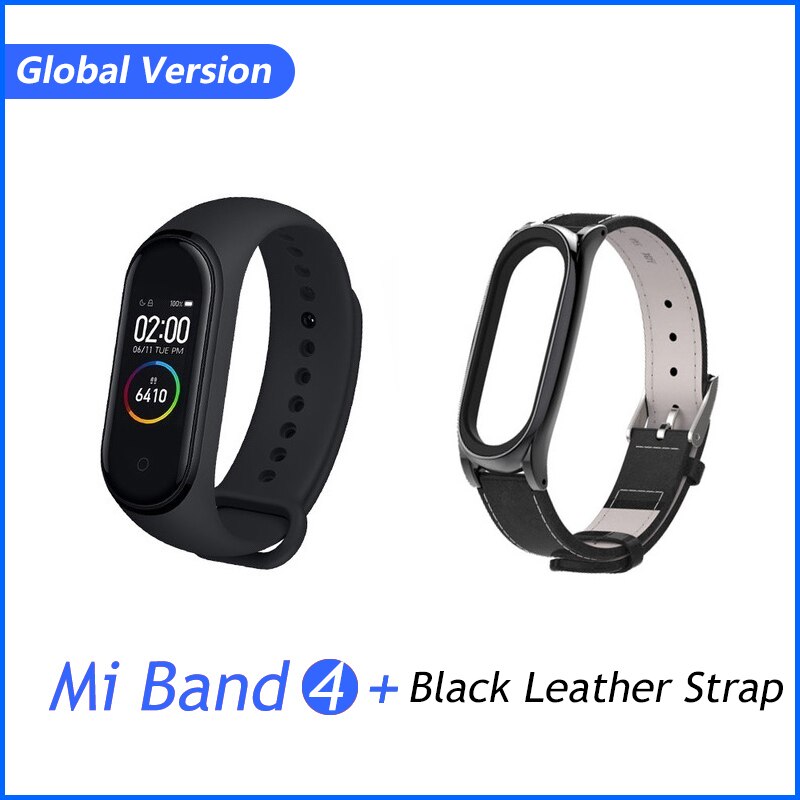 Xiaomi Mi Banda 4 Più Nuovo Sport Miband 4 Braccialetto Intelligente di Frequenza Cardiaca Fitness Traker 135mAh di Colore Dello Schermo di Bluetooth Impermeabile 5.0: GB black leather