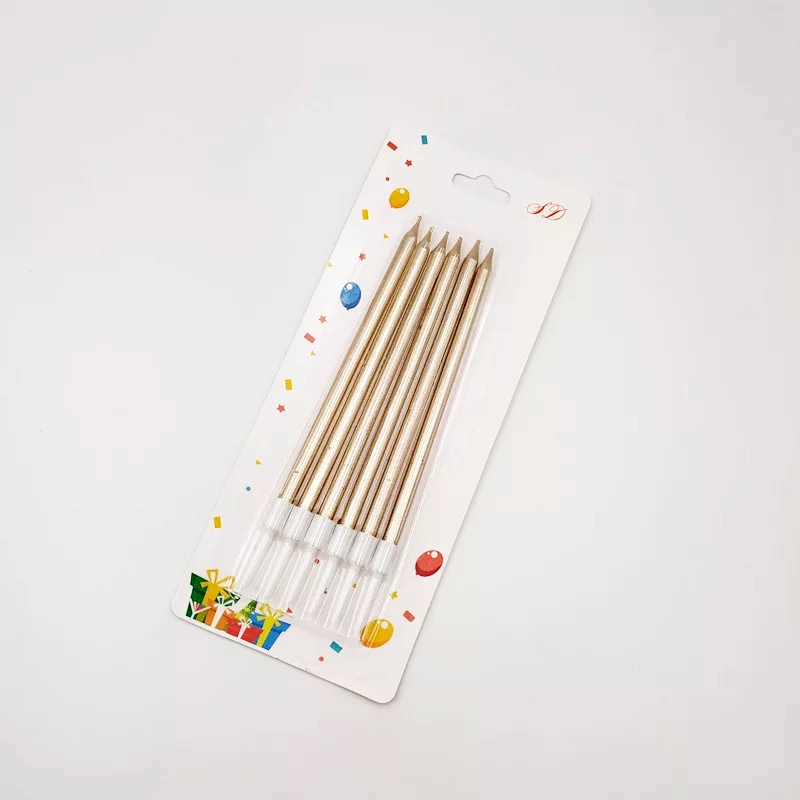Velas metálicas doradas para pastel, lote de 6 unidades de velas seguras para niños, vela para de cumpleaños, pastel de bodas, suministros para decoración del hogar: champagne