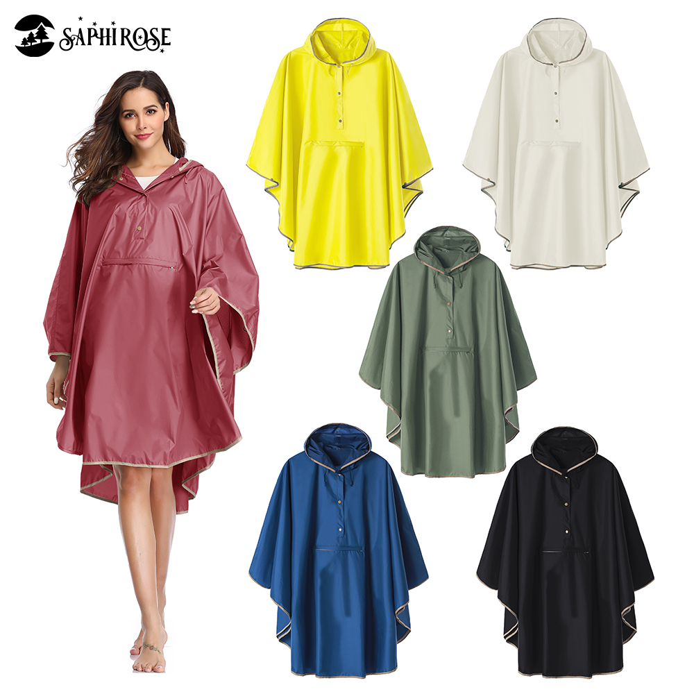Summer Mae Regenponcho wandelen fietsen outdoor 3-in-1 regencape voor dames en heren herbruikbare poncho cape mat regenjas zwart