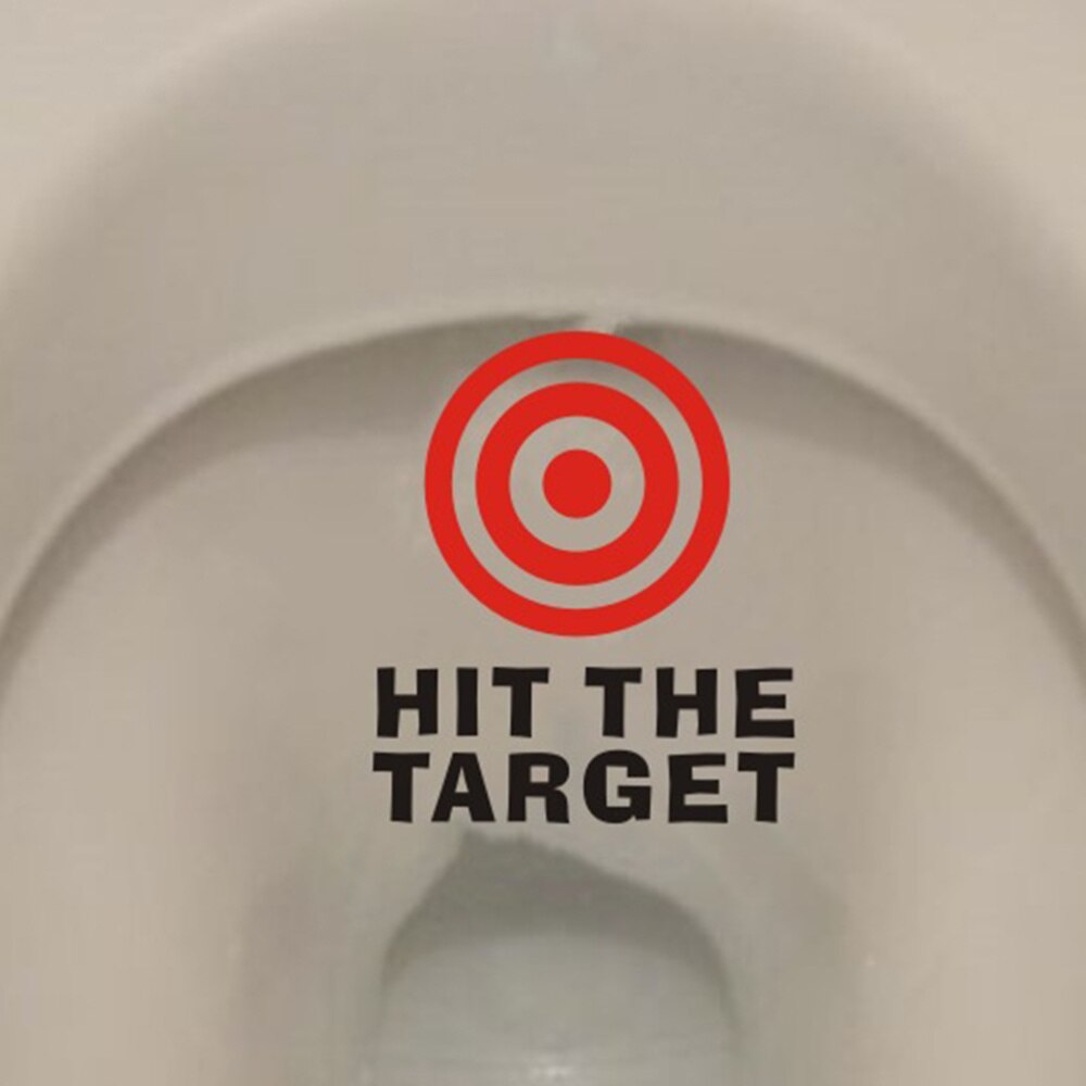 Hit The Target Funny Toilet Sign Bathroom Wall Decals Stickers for Home Office Cafe Hotel: Default Title