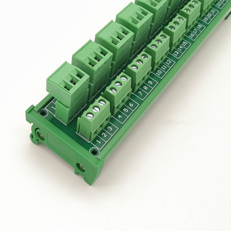 DIN Rail Mount 15A/300V 8x3Position Screw Terminal Block Distribution Module.