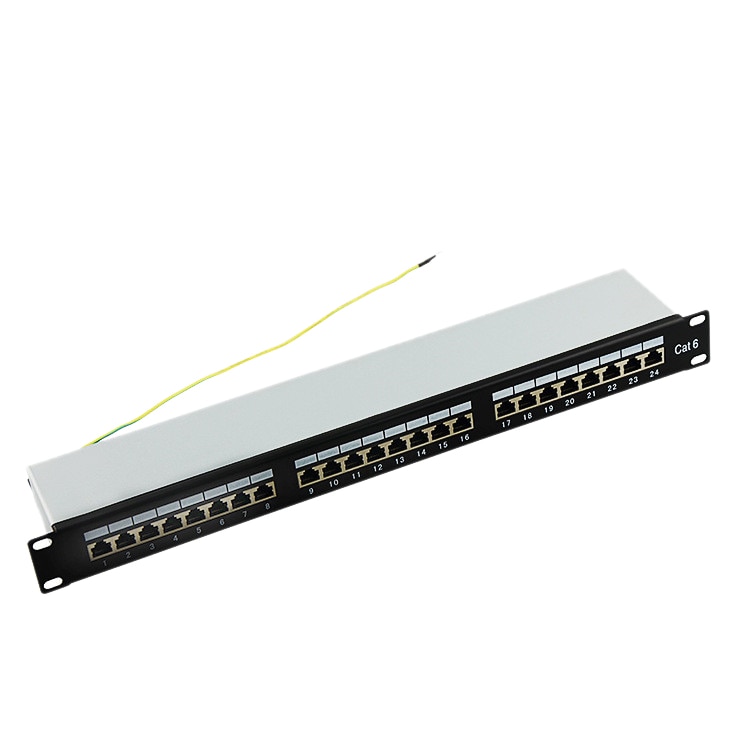 24 Port Mountable Data Patch Panel High Speed CAT6 CAT-6 Network Cable Rack