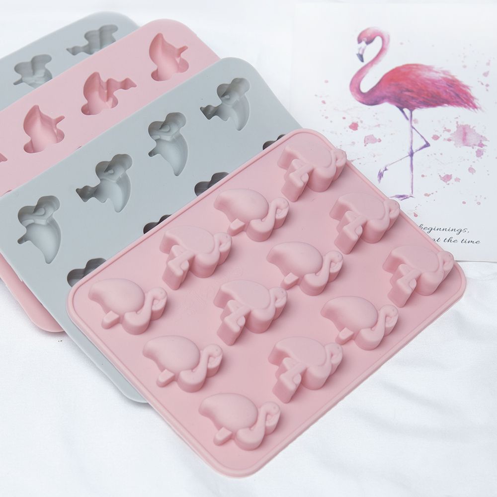 12 gaten flamingo mal koekjes fondant decoratie diy taart 3d zeep maker cupcake chocolade mal siliconen bakvorm ijsblokjesvorm