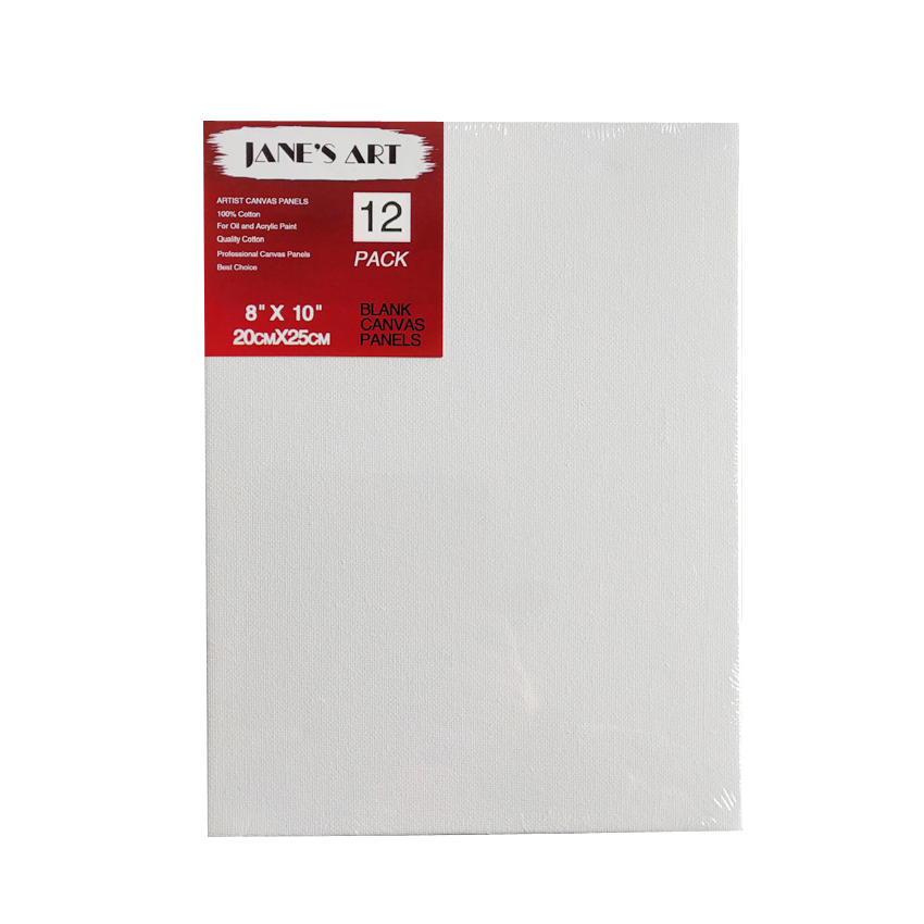 20 x 25cm blank målarduk panelbräda 8 " x10 " för akryloljefärg syrafri vit bomull i flera storlekar för konstnärsstudenter och barn: 8 x 10 (12 st)