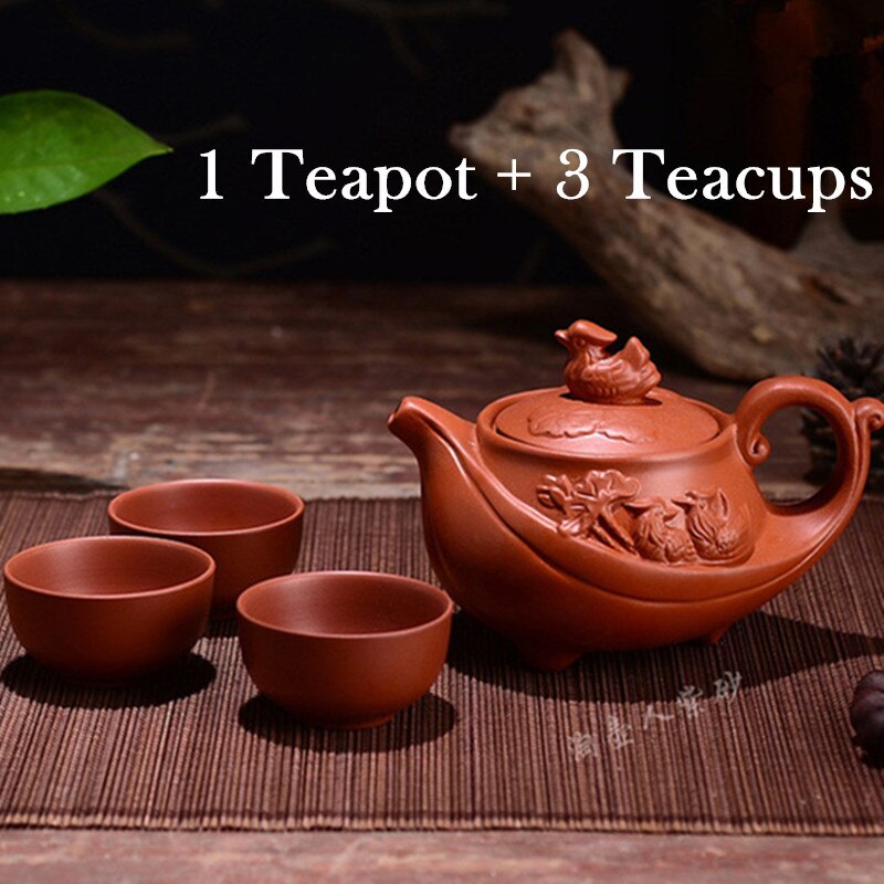 360ml Chinese Large Teapot [1 Teapot+3 Cups] Purpl... – Grandado