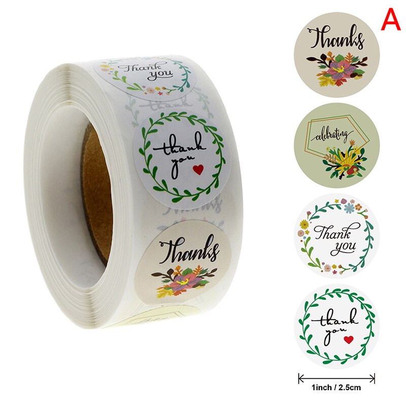 500Pcs/Roll Dank U Sticker Voor Seal Label Scrapbooking Kraft Sticker Bakken J: A