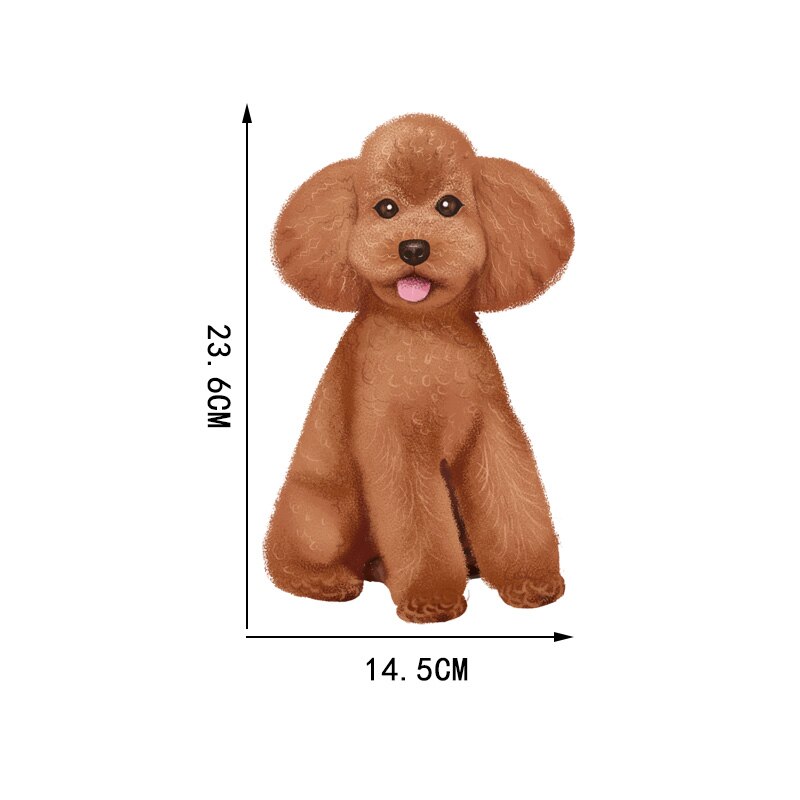 Yoja 14.5 × 23.6cm schattige slimme poedel toilet stickers thuis kinderkamer muurdecoratie accessoires  t1-2414