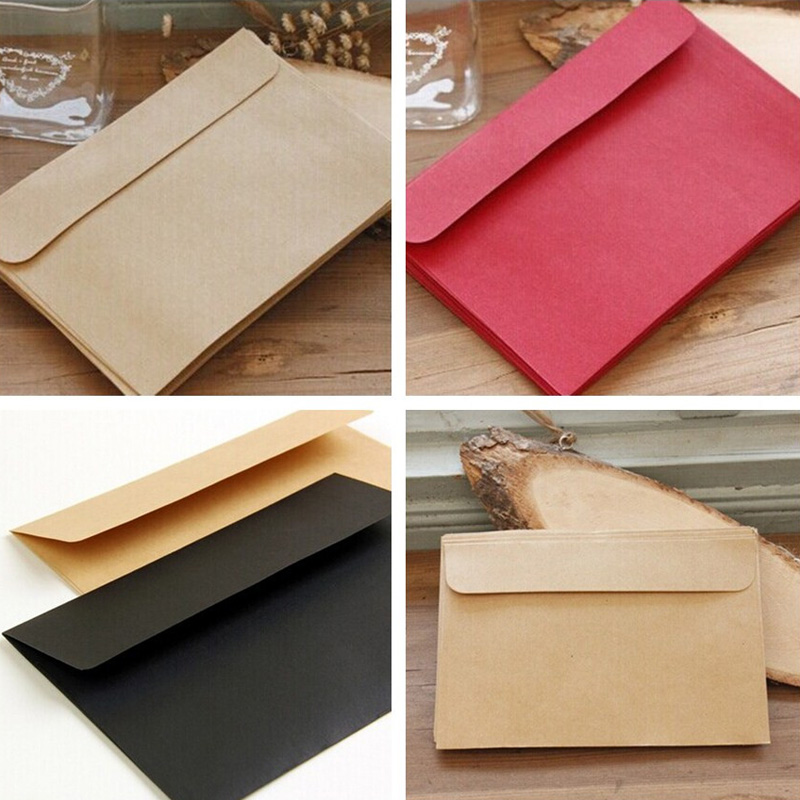 10 st röd kraft svart kuvert blankt brevpapper multifunktionskort inbjudningskuvert för kontor skolpapper 16 x 11cm