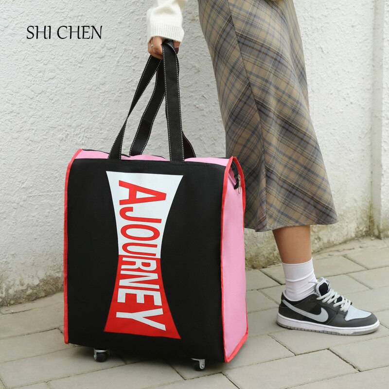 Tragbare Reisetasche rollen Koffer Gepäck Luftfahrt Überprüft Tasche Handy, Mobiltelefon rollen Schulter Taschen Oxford Tuch Tasche Mit Rad