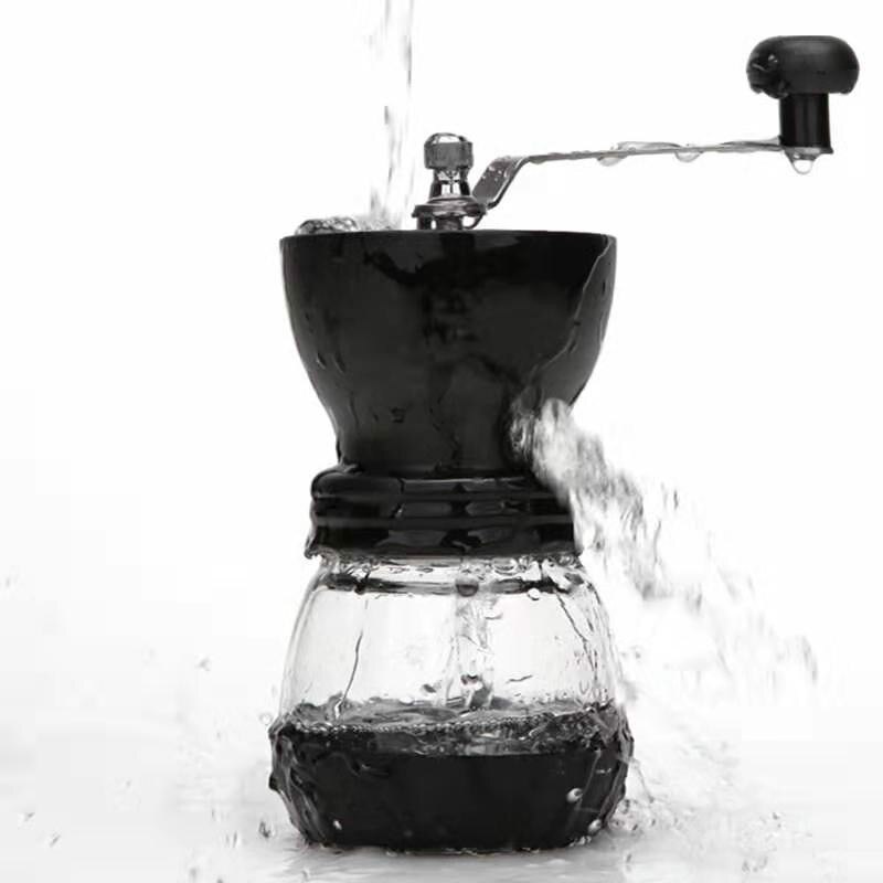 Coffee Tools Manual Ceramic Burr Coffee Bean Grinder with Fortified Glass Storage Jar Durable Cafe Bean Mill Coffee Maker: Only grinder