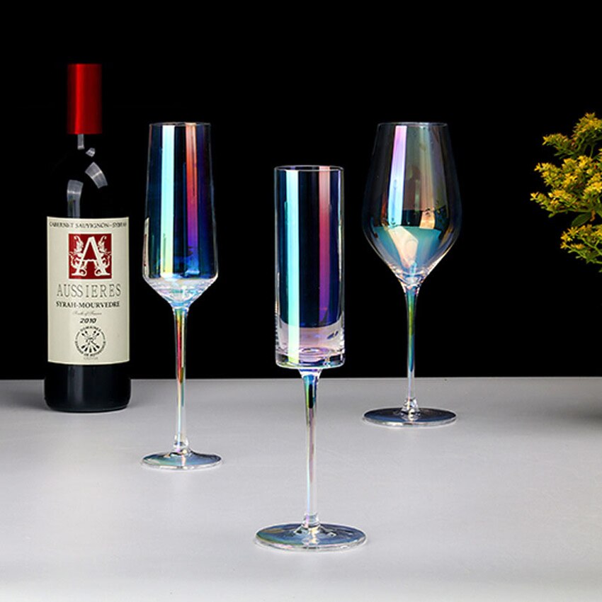Lead free crystal glass cup handmade rainbow cup Cocktail glasses wine glass champagne glasses wedding glasses home decoration