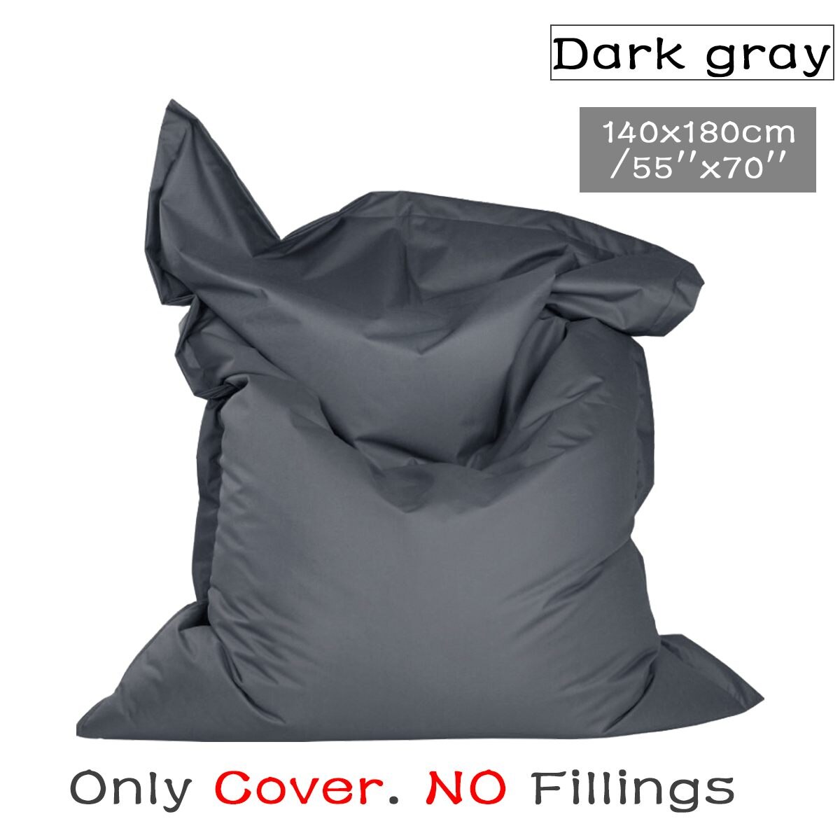 piazza Divano sacco a sacco Copertura Sedie senza Riempimento Sacchetto di Fagiolo Seggiolino Impermeabile Lettino Soffio asiento Divano Tatami Soggiorno Mobili: buio grigio
