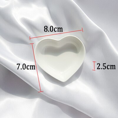 Ceramic Dish Simulation Lemon Slices & Ice Cubes for Photography Background Accessories Studio Photo Backdrops DIY Decoration: Heart Ceramic Dish