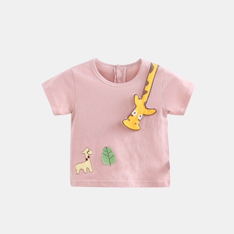 Ciciibear 0-5 Y Babykleertjes Zomer Schattige Baby Meisje Jongen Korte Mouw T-Shirts Animal Gedrukt Tops Tees Shirts casual Blouse: Ash powder / 36M