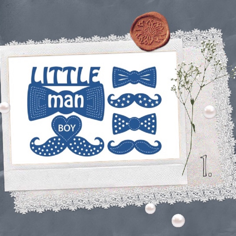 InLoveArts Little Man Jongen Metalen Stansmessen Geboren Sterft voor Ambachtelijke Sterven Scrapbooking Embossing Stencil DIY Gestanst Decoratie