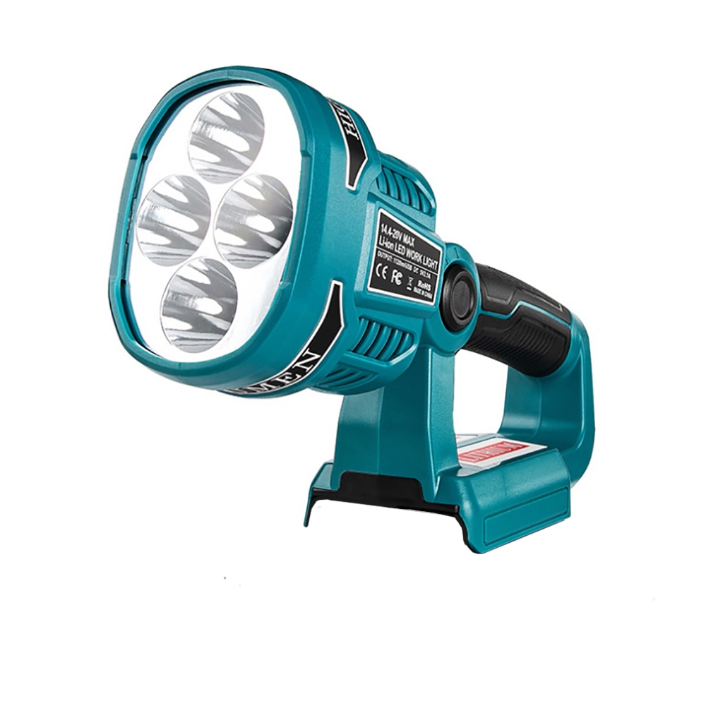 Portable LED avertissement Spot lumière lampe de travail lampe torche pour Makita Bosch 14.4V 18V Li-ion batterie BL1830 BL1430 BAT618 BAT614